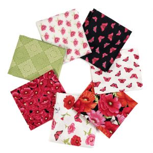 Merry Poppies Half Yard Bundle with Blocks Panel